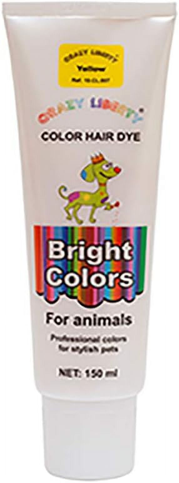 CRAZY LIBERTY Pets Hair dye (Yellow), Permanent Dog Hair Dye, NonToxic