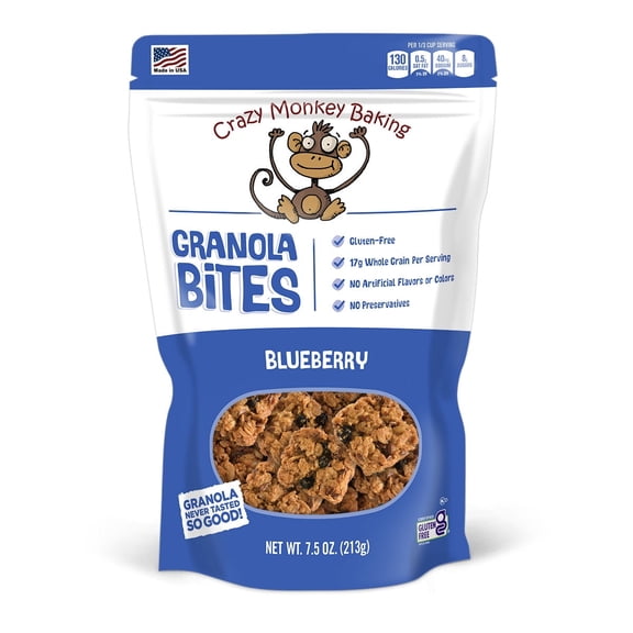 Crazy Monkey Blueberry Granola Bites 7.5 oz.