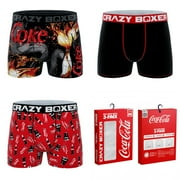 CRAZYBOXER Coca Cola Splash; Men's Boxer Briefs, 3-Pack