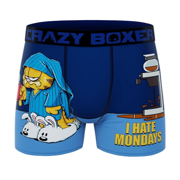 CRAZYBOXER Men's Garfield I hate Mondays Breathable Soft Boxer Briefs