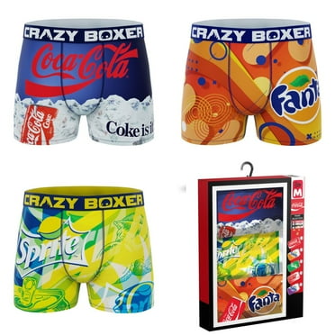 CRAZYBOXER Men's Underwear Coca Cola Stretch Breathable Boxer Brief Anti-irritation (3 PACK)