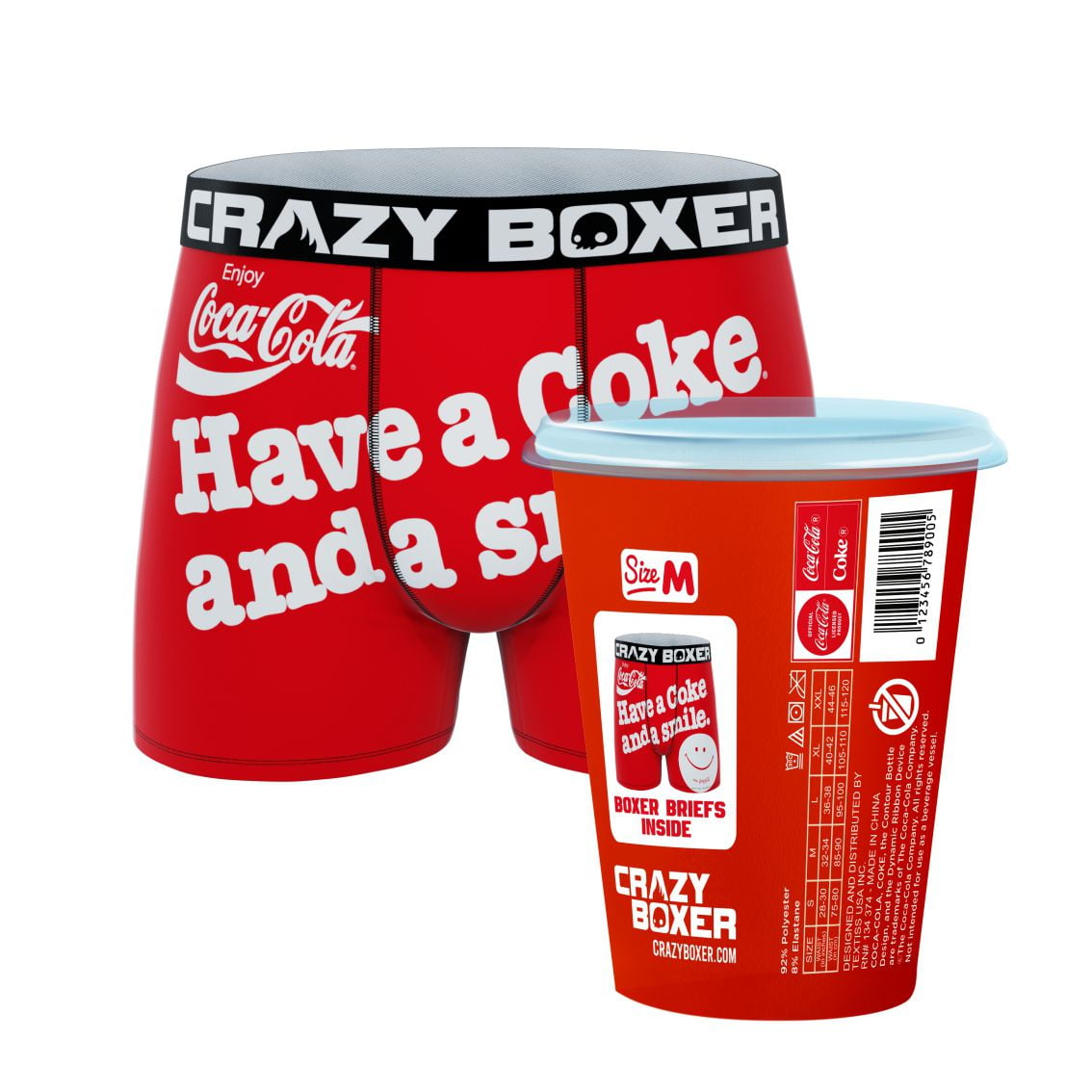 CRAZYBOXER Men's Underwear Coca Cola Stretch Breathable Boxer Brief Antiirritation