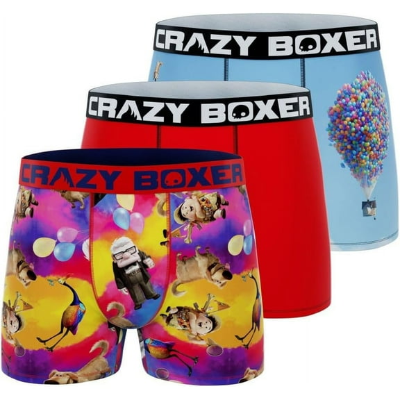 CRAZYBOXER Men's Underwear Disney Classic Lightweight Breathable Boxer Brief Distortion-free 3 PACK
