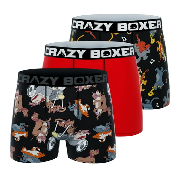 CRAZYBOXER Men's Underwear Disney Classic Soft Distortion-free Boxer Brief Freedom of movement (3 PACK)