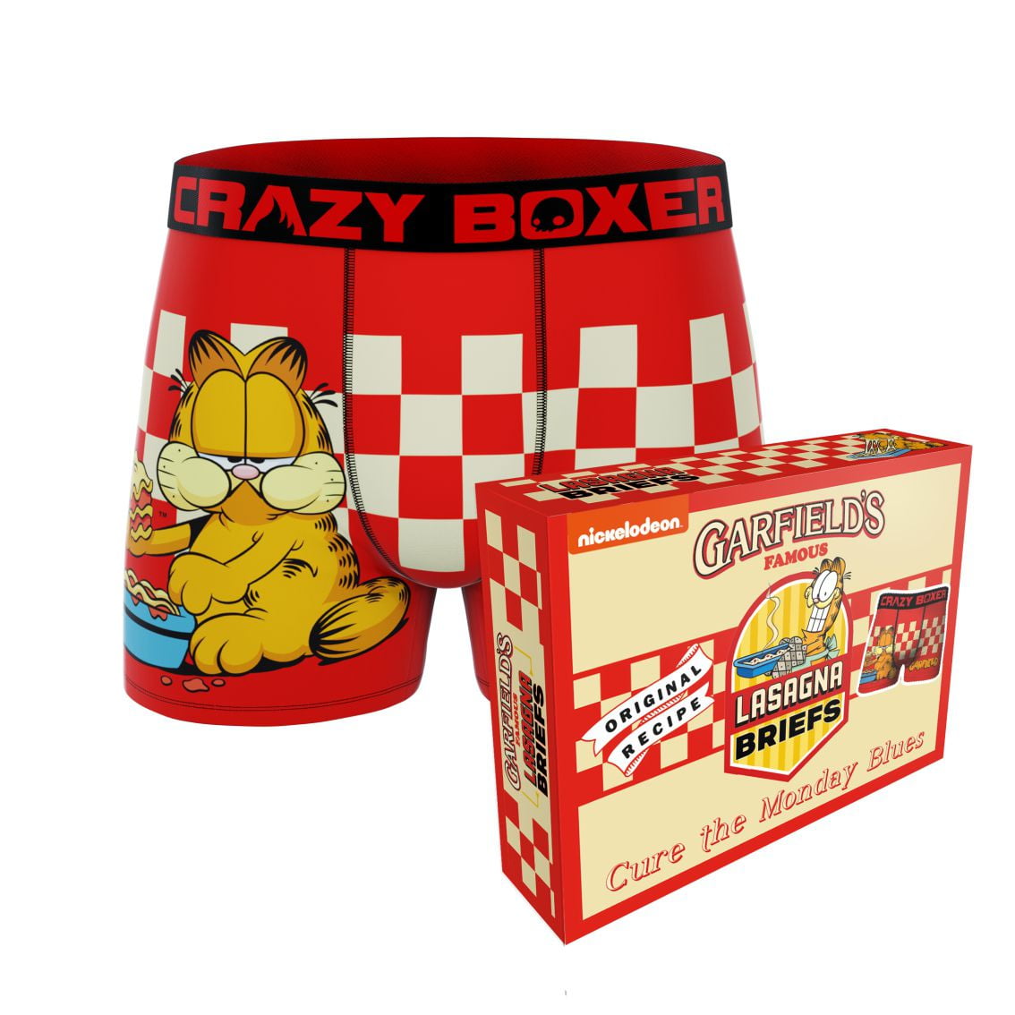 CRAZYBOXER Men's Underwear Garfield Lasagna Stretch Breathable Boxer Brief  Anti-irritation 