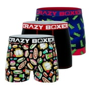 CRAZYBOXER Men's Underwear Garfield Resistant Lightweight Boxer Brief Non-slip waistband (3 PACK)