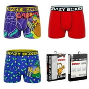 CRAZYBOXER Men's Underwear Garfield Resistant Lightweight Boxer Brief Non-slip waistband (3 PACK)