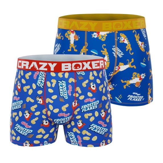 CRAZYBOXER Men's Underwear Kelloggs Lightweight Resistant Boxer Brief Soft (2 PACK)