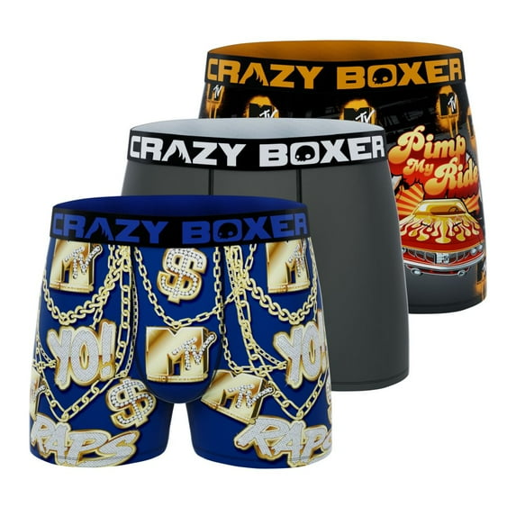 CRAZYBOXER Men's Underwear Mtv Breathable Freedom of movement Boxer Brief Stretch (3 PACK)