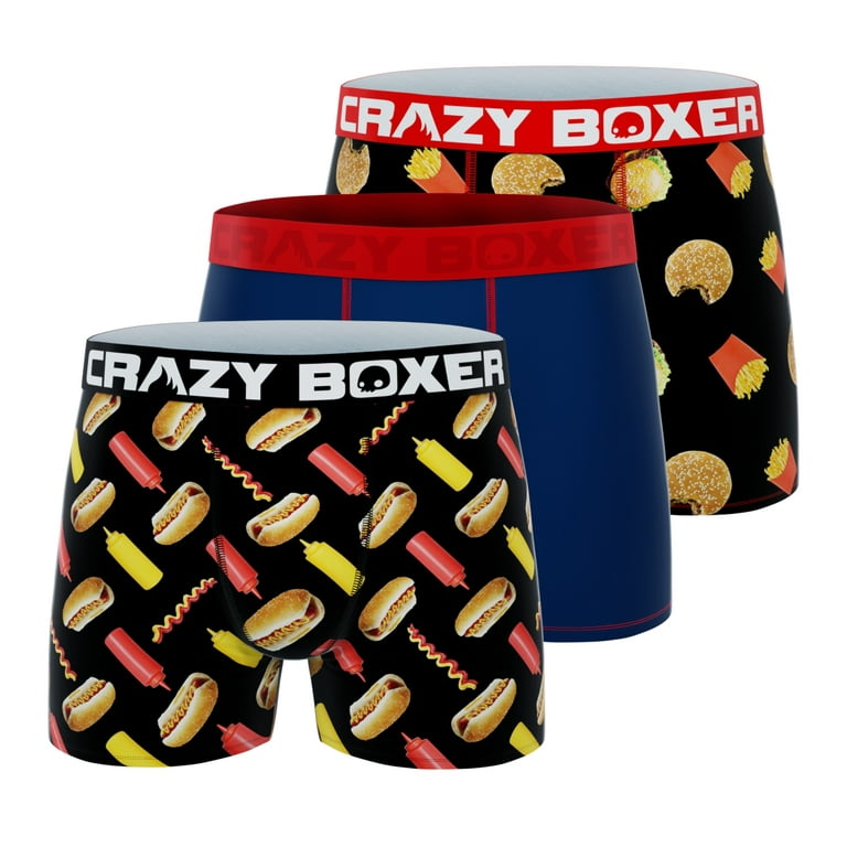 CRAZYBOXER Men's Underwear Resistant Comfortable Boxer Brief Soft (3 PACK)  