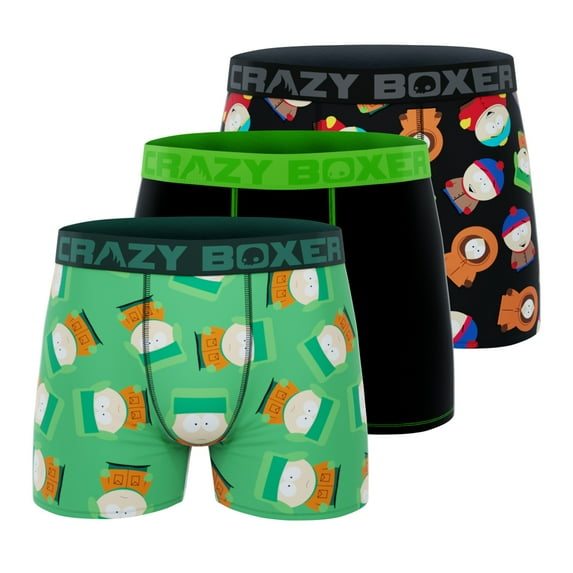 CRAZYBOXER Men's Underwear South Park Soft Breathable Boxer Brief Resistant (3 PACK)