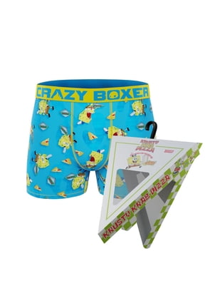 Men's Underwear Spongebob Pizza Box Freedom of movement Stretch Boxer Brief Durable (Creative Packaging)