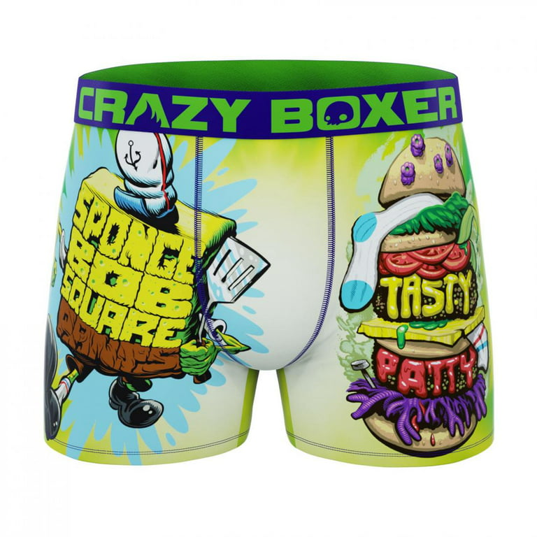 CRAZYBOXER Men's Underwear Spongebob Squarepants Soft Non-slip waistband  Boxer Brief Distortion-free 