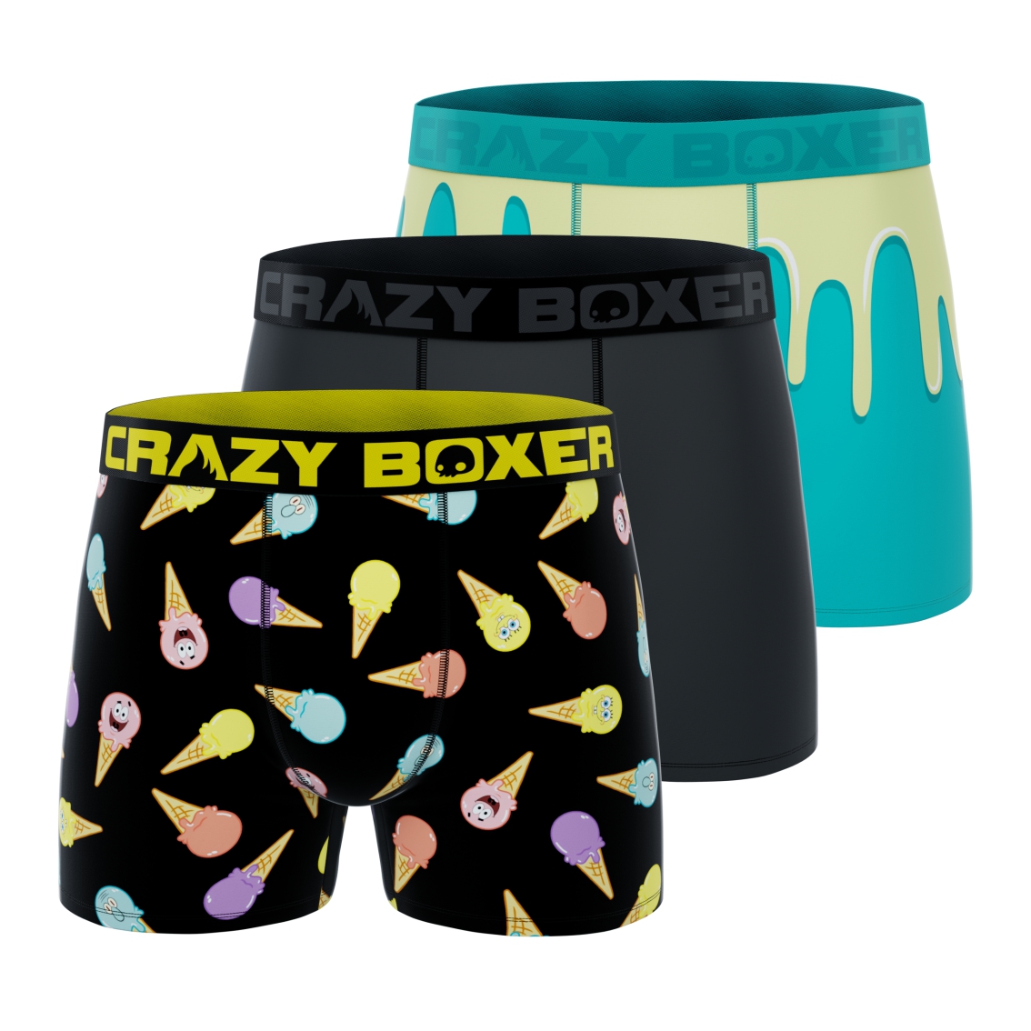Men's Spongebob Boxer Briefs | CrazyBoxer Character Underwear | Moisture Wicking Boxers