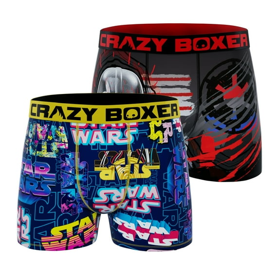 CRAZYBOXER Men's Underwear Star Wars Comfortable Distortion-free Boxer Brief Breathable (2 PACK)
