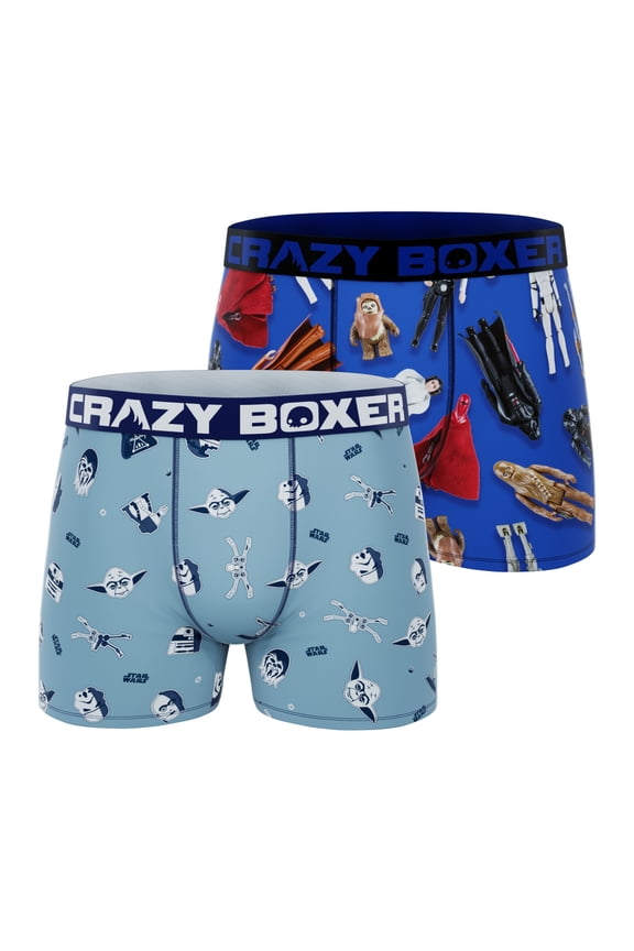 Men's Underwear Star Wars Soft Lightweight Boxer Brief Non-slip waistband (2 PACK)