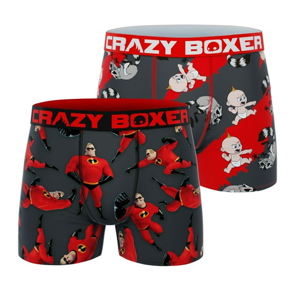 CRAZYBOXER Men's Underwear The Incredibles Lightweight Distortion-free Boxer Brief Resistant (2 PACK)