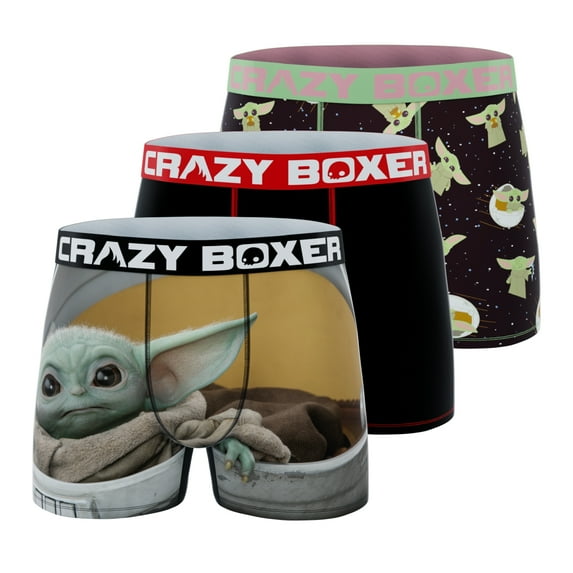 CRAZYBOXER Men's Underwear The Mandalorian Stretch Soft Boxer Brief Original (3 PACK)