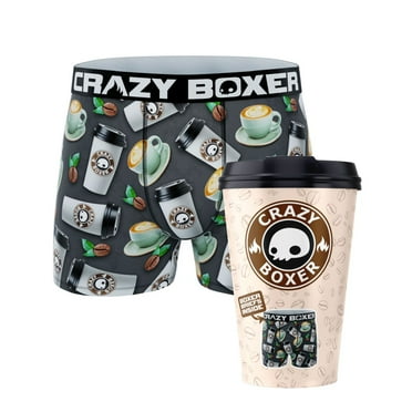 CRAZYBOXER Premium Coffee Men's Boxer Briefs (Take Out Mug)