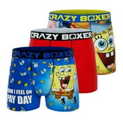 CRAZYBOXER SpongeBob Burger and Money ; Men's Boxer Briefs, 3-Pack