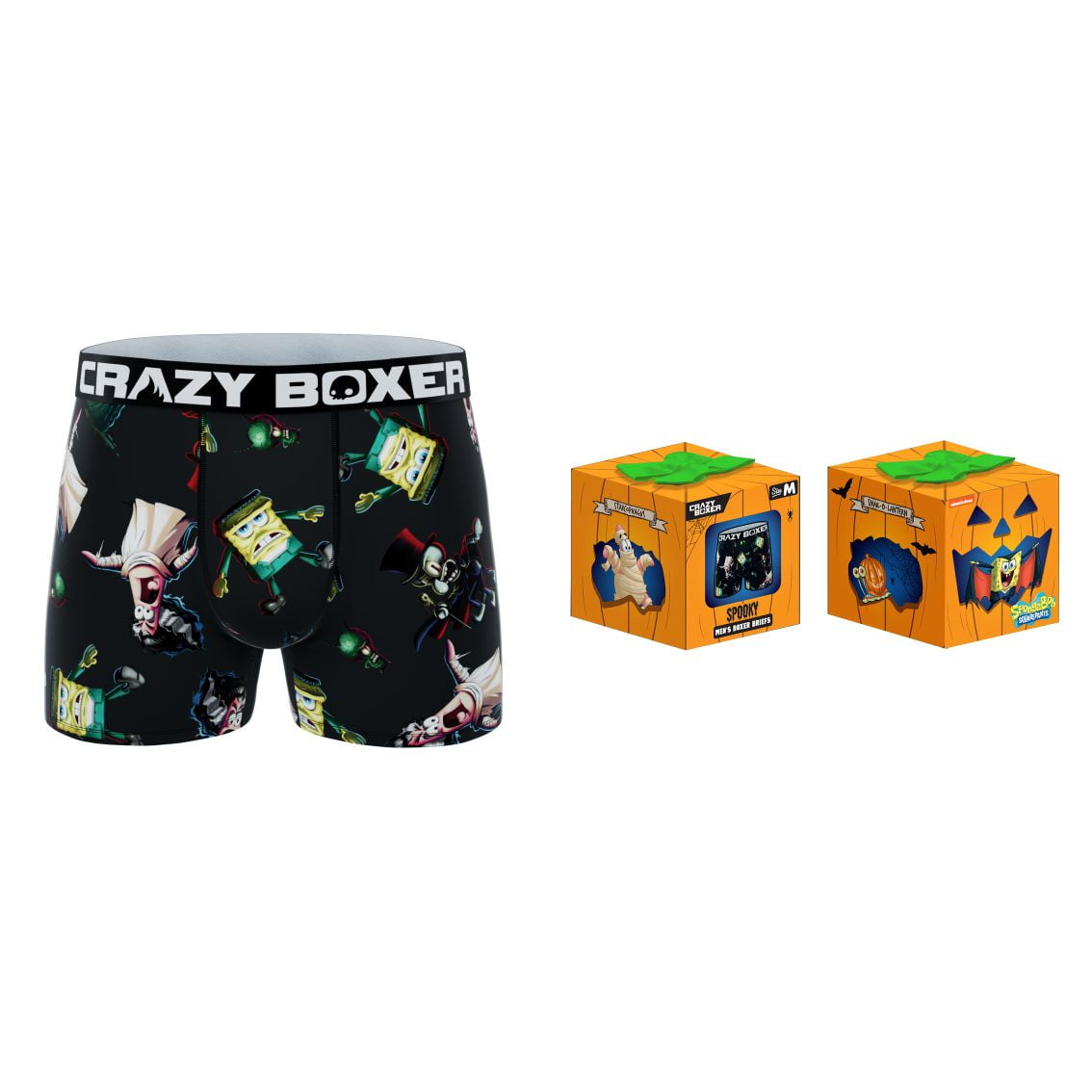 CRAZYBOXER Spongebob Halloween; Men's Boxer Briefs, Gift Box 