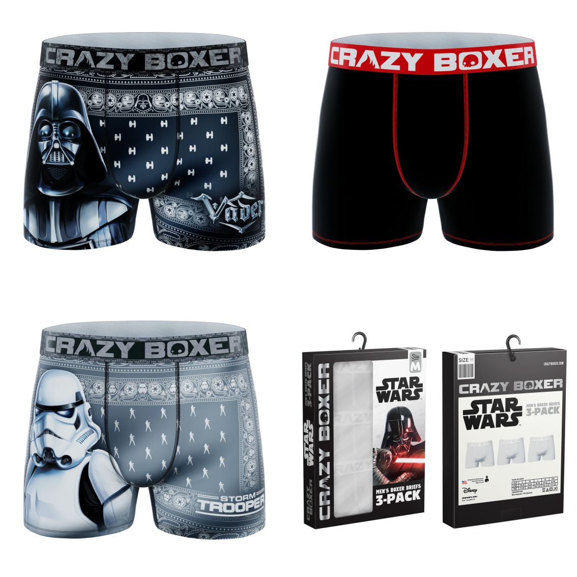 CRAZYBOXER Men's Underwear Star Wars Comfortable Non-slip waistband Boxer  Brief Resistant