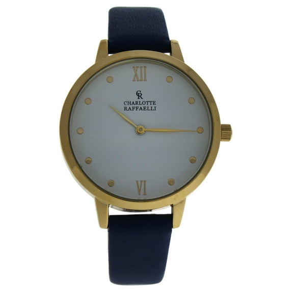 CRB008 La Basic - Gold/Blue Leather Strap Watch