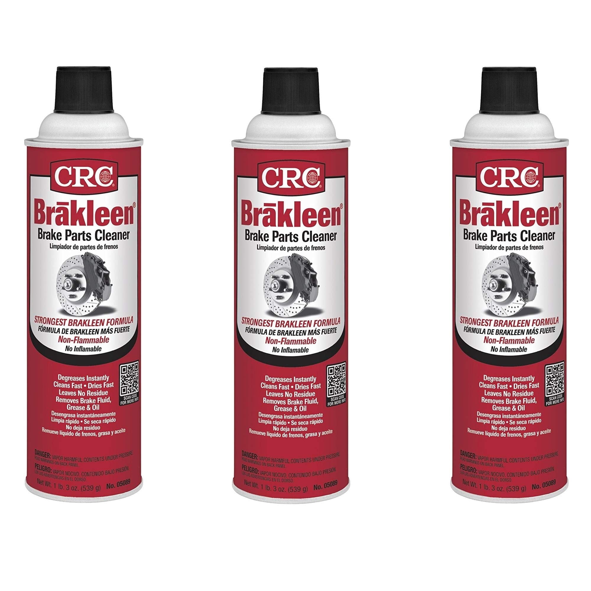 CRC 05089 BRAKLEEN Brake Parts Cleaner - Non-Flammable -19 Wt Oz, 3 ...