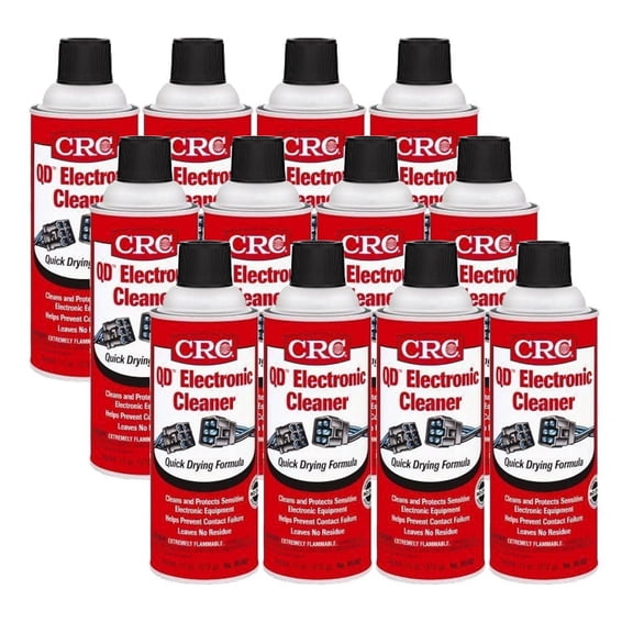 CRC Quick Dry Electronic Parts Cleaner Can, 11 oz (12 Pack)