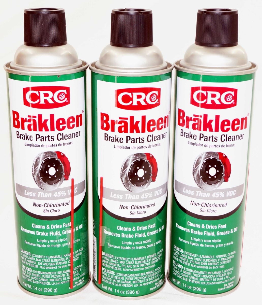CRC Bräkleen Non-Chlorinated 05084 Brake Parts Cleaner Spray, 14 Oz, 3 ...