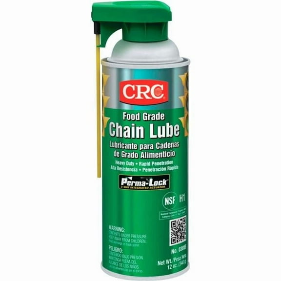 CRC Industries B2277881 Food Grade Chain Lubes - 16 oz Aerosol Can - 03055 - Pack of 12 - Yellow