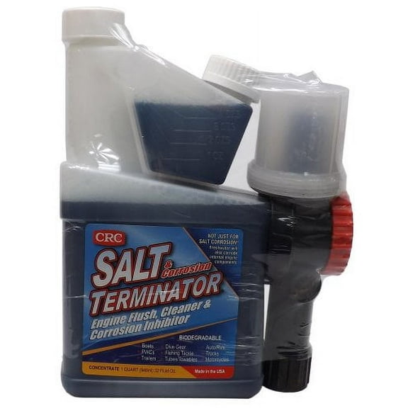 CRC Salt Terminator Engine Flush Concentrate SX-32M Fuel System Cleaner Automotive Additive Bottle, 32 Oz