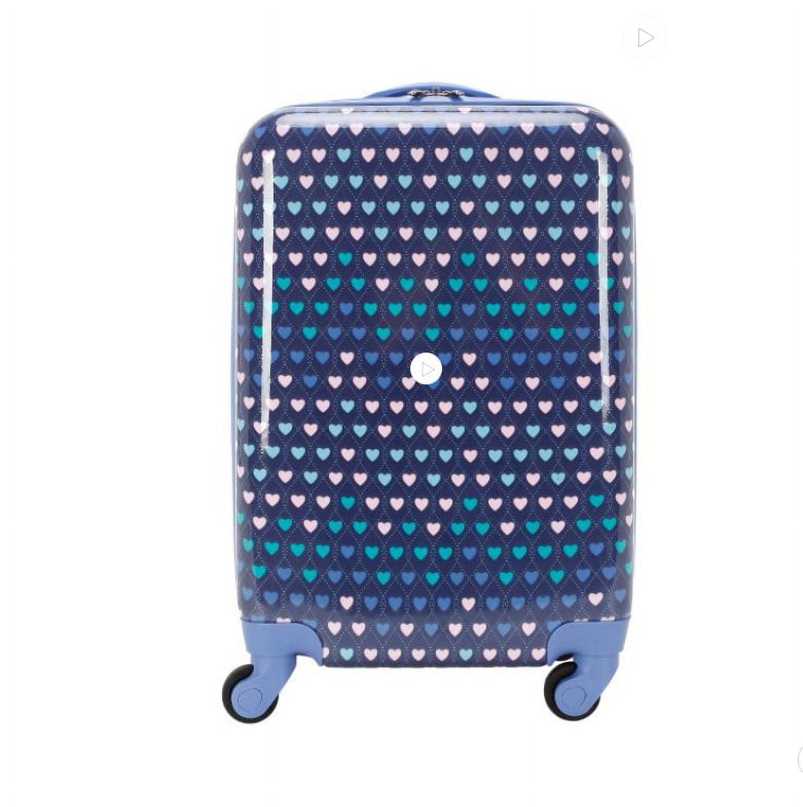 CRCKT 80183836 Hardside Carry On Spinner Suitcase Navy Mini Heart