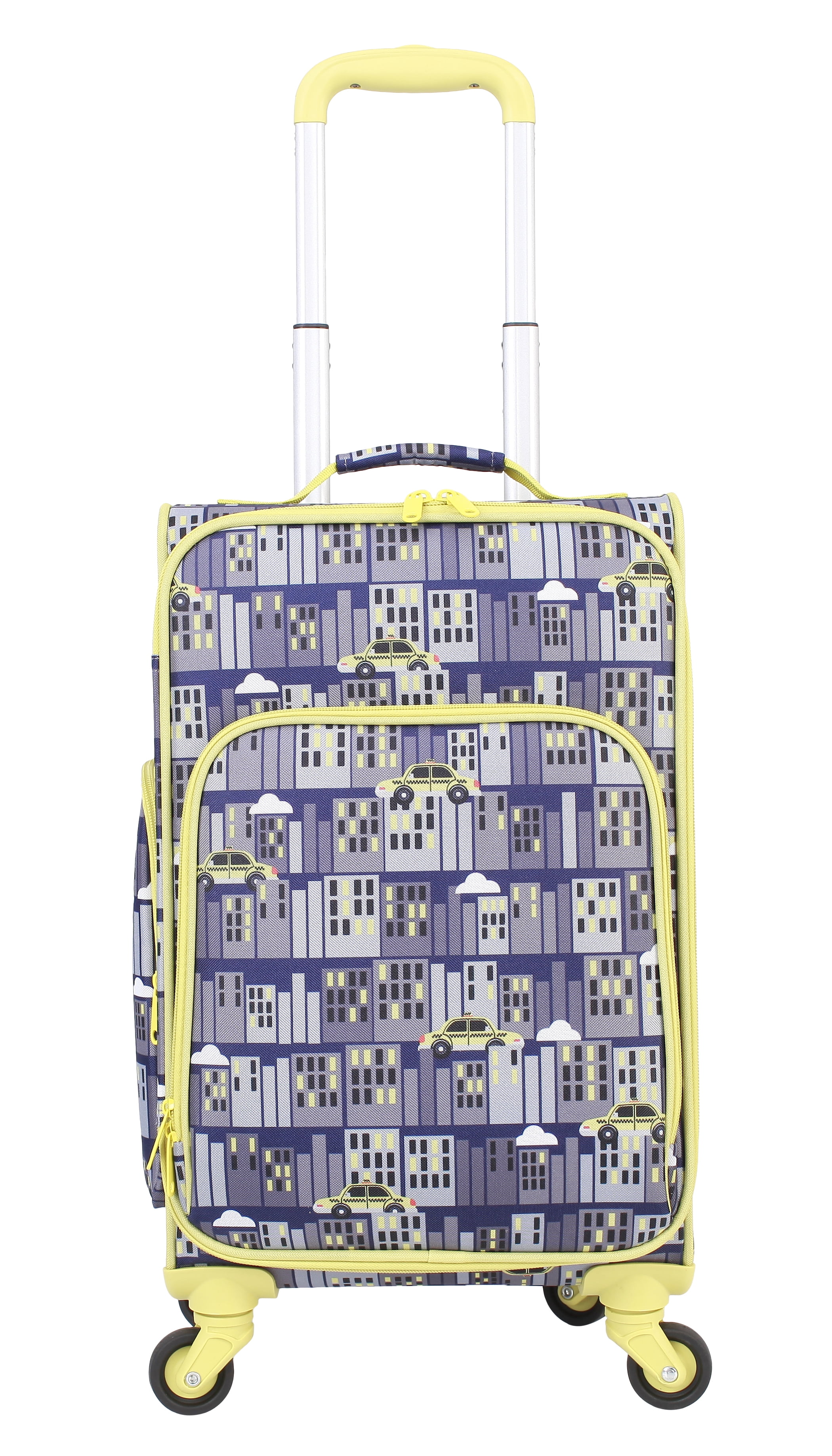 CRCKT Kids Boy 21" Softside Carry-on Luggage With 360 Spinner Wheels, Midnight City, Yellow and Black Taxi