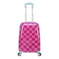 thumbnail image 1 of CRCKT Kids Girl 21" Checker Hardside Carry-on Luggage With 360 Spinner Wheels - Carmine Rose, Hot Pink Check, 1 of 10