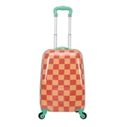 CRCKT Kids Girl 21" Checker Hardside Carry-on Luggage With 360 Spinner Wheels, Exotic Orange, Orange Check