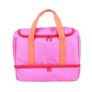CRCKT Kids 12.5 Weekender Polyester Duffel with Drop Bottom Shoe Compartment- Red, Orange and Hot Pink, Colorblock