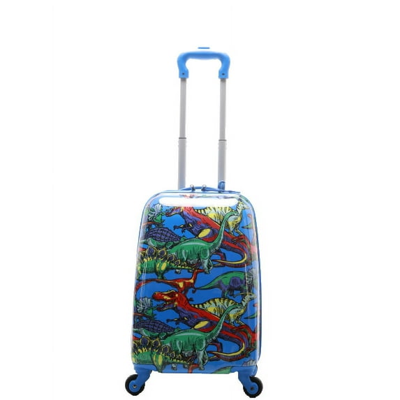 CRCKT 21-inch Rawrring To Go Hardside Carry-On Kids Luggage With Luggage Tag, Blue Dinosaur