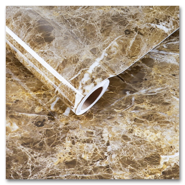 CRE8TIVE 24"x354" Large Size Brown Marble Wallpaper Peel and Stick