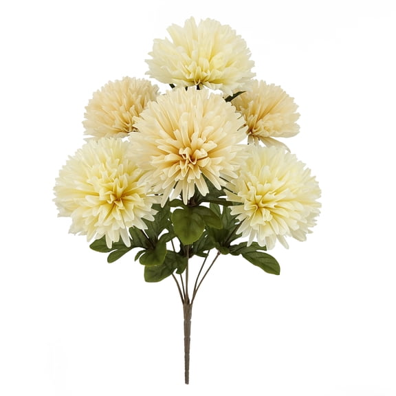 Mainstays 18-Inch Indoor Artificial Mum Bush, Soft Cream