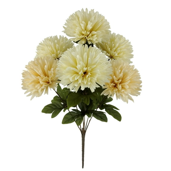 Mainstays 18-Inch Indoor Artificial Mum Bush, Soft Cream