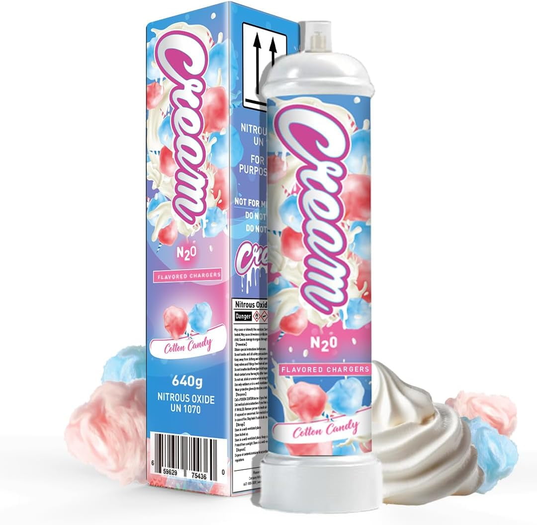 CREAM N2O Nitrous Oxide Whipped Cream Charger, Cotton Candy, 640g