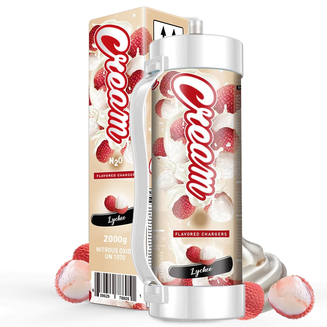 CREAM N2O Nitrous Oxide Whipped Cream Charger (Lychee, 1pc, 2000g 3.3L