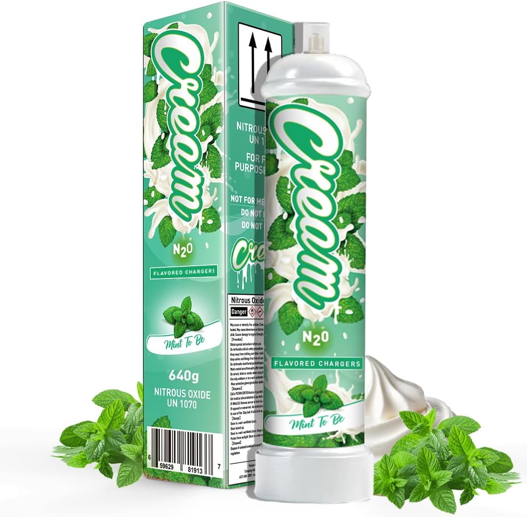 CREAM N2O Nitrous Oxide Whipped Cream Charger (Mint, 1pc, 640g 1.1L