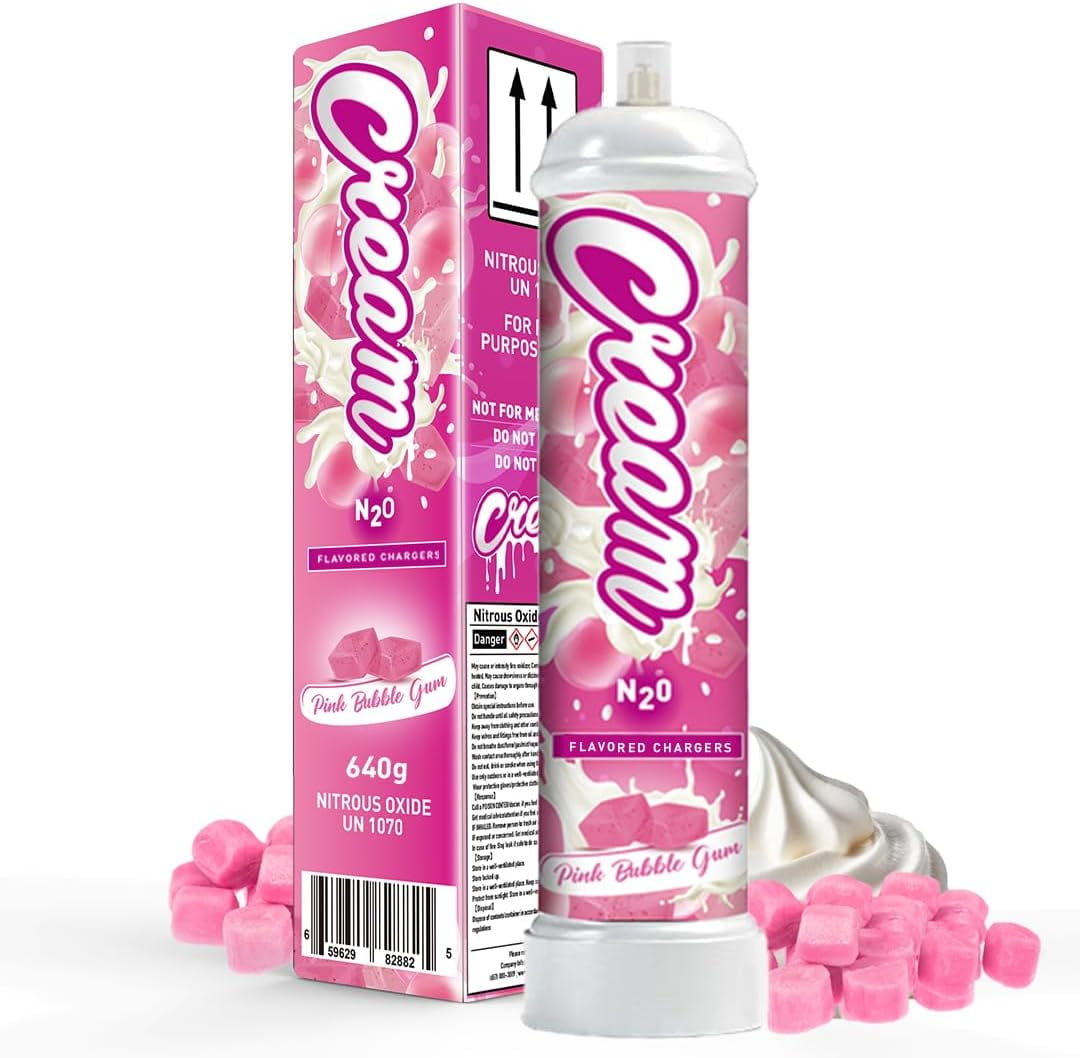 CREAM N2O Nitrous Oxide Whipped Cream Charger (Pink Bubble Gum, 1pc