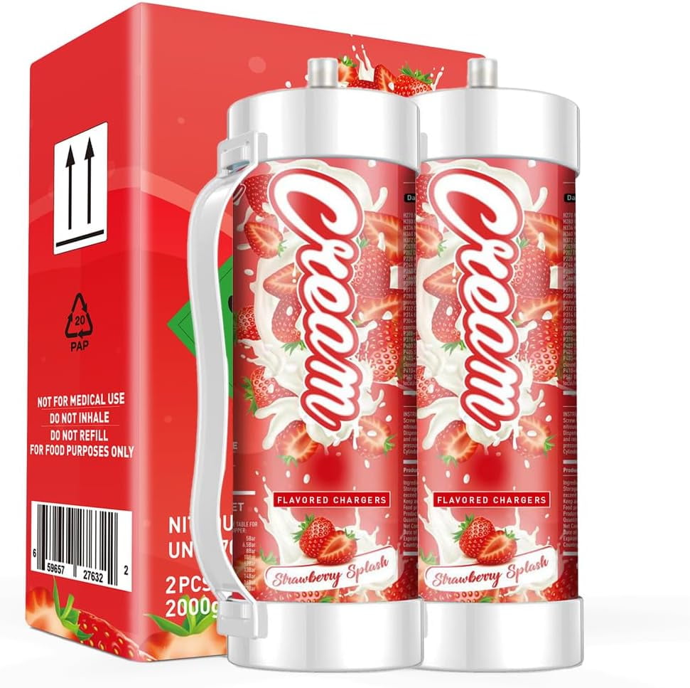 CREAM N2O Nitrous Oxide Whipped Cream Charger (Strawberry Splash, 2pc
