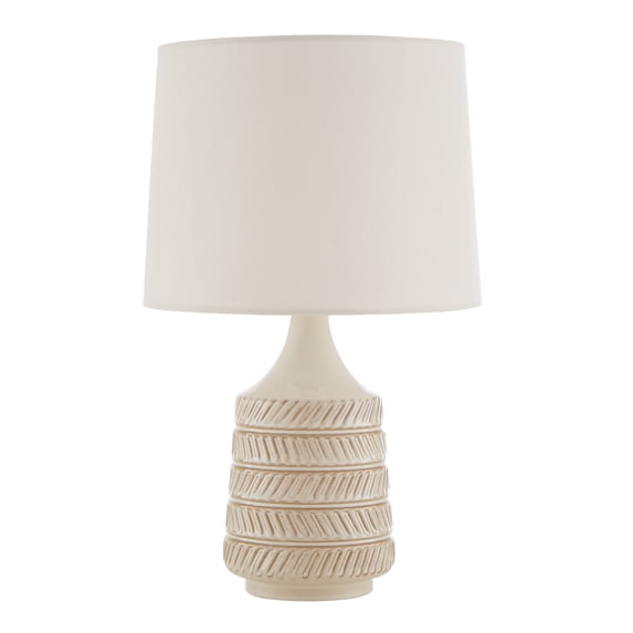 Better Homes & Gardens 17"H Reactive Glaze Ceramic Table Lamp with White Fabric Shade