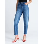 Devil Wears Prada Scoop Collection Women's and Women's Plus Crease Barrel Jeans, 26.5'' Inseam, Sizes 0-26W