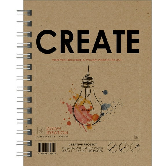 Creative Project Sketchbook. Wire Bound. Mixed Media Paper. (8.5" x 11") WB-50100-LS. (1 Book)