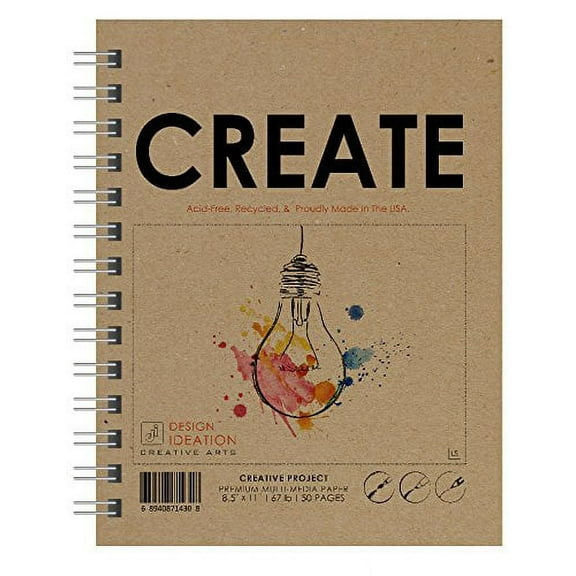 Creative Project Sketchbook. Wire Bound. Mixed Media Paper. (8.5" x 11") WB-2550-LS. (1 Book)